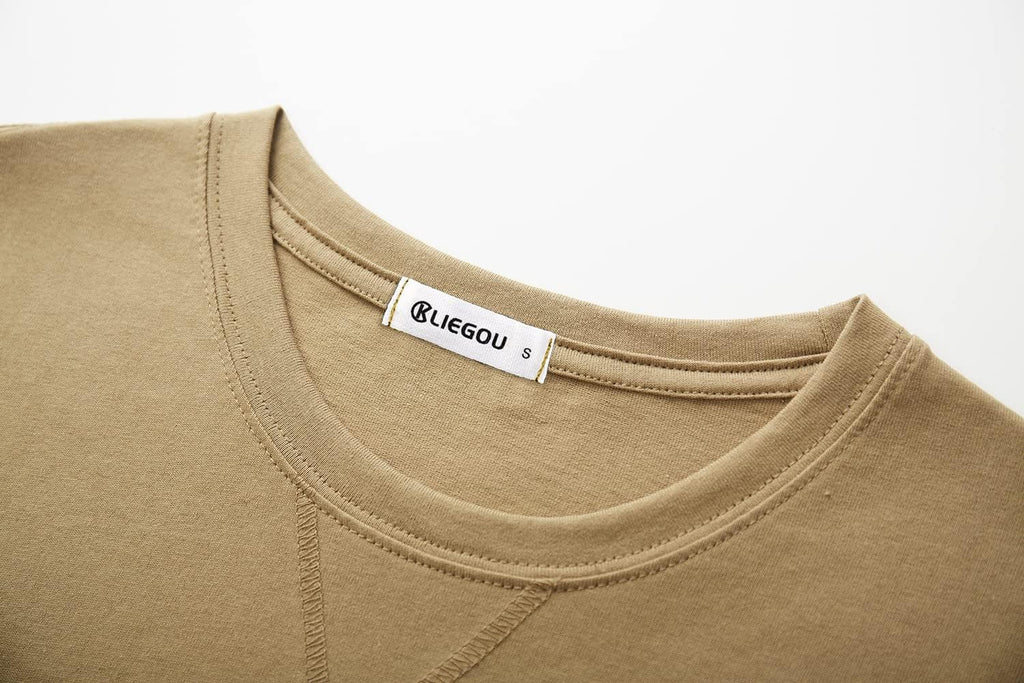 KLIEGOU Men's 100% Cotton Longline T-Shirt, Pre-Shrunk Soft