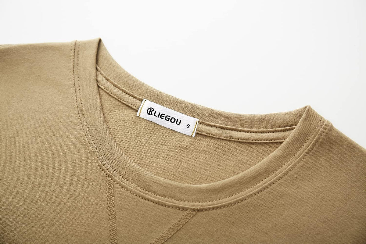 KLIEGOU Men's 100% Cotton Longline T-Shirt, Pre-Shrunk Soft