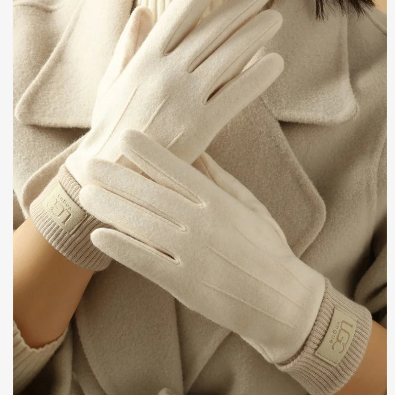 Winter Cashmere Gloves Warm Touch Screen Gloves Women Cold Protection Full Finger Mittens Outdoor Cycling Thick Woolen Glove
