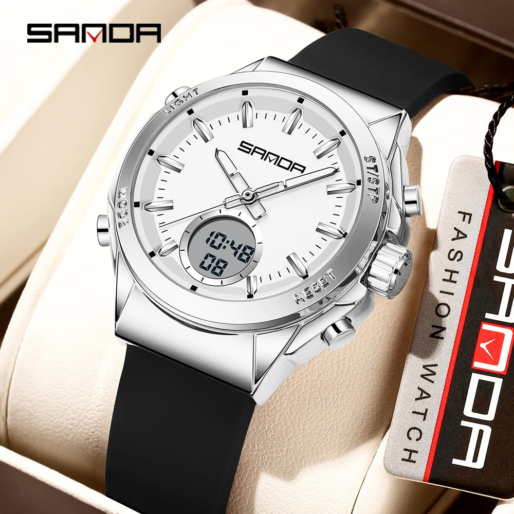SANDA 9103 Women Watch Silicone Quartz Electronic Wrist Watches for Women Sport Clock Girls Gift Ladies Watches Top Brand