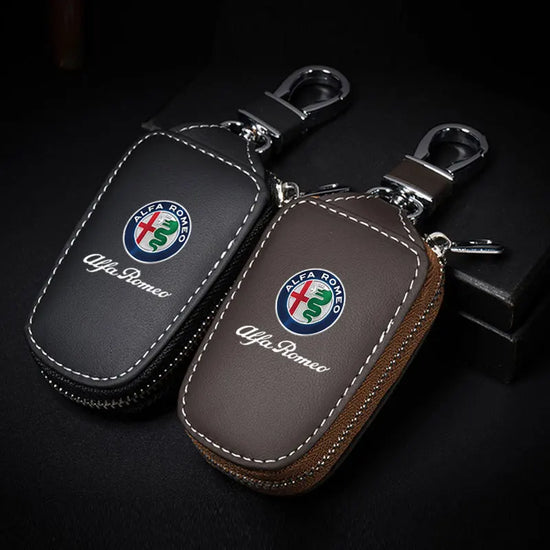 Multifunction Car Genuine Leather Key Case Zipper Key Cover For Alfa Romeo giulia stelvio giulietta 159 147 156 166 Accessories