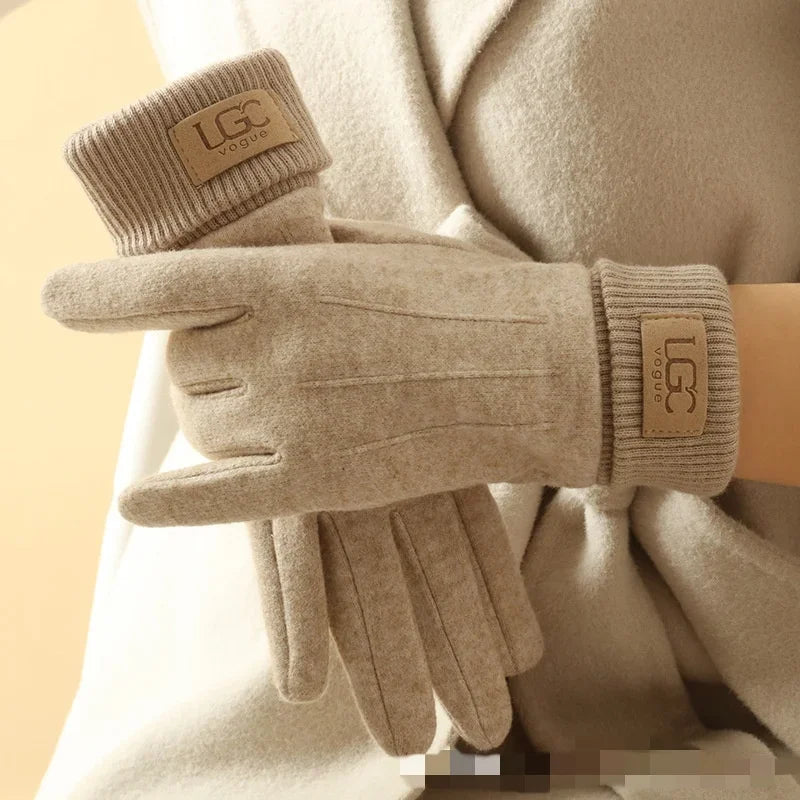 Winter Cashmere Gloves Warm Touch Screen Gloves Women Cold Protection Full Finger Mittens Outdoor Cycling Thick Woolen Glove