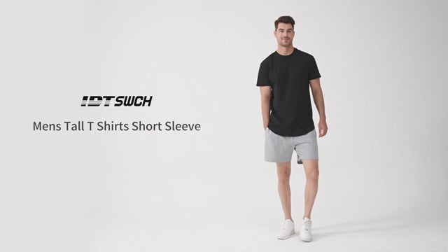 KLIEGOU Men's 100% Cotton Longline T-Shirt, Pre-Shrunk Soft