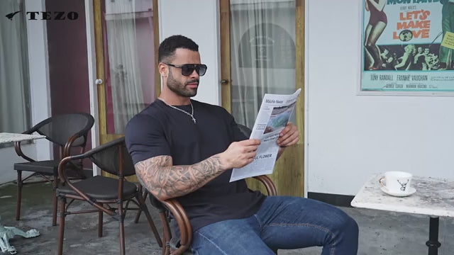 KLIEGOU Men's 100% Cotton Longline T-Shirt, Pre-Shrunk Soft